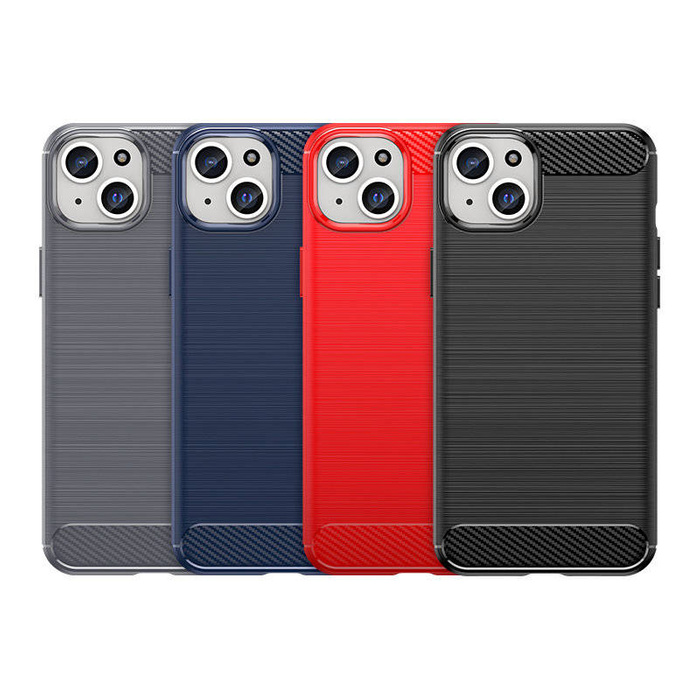 Etui Elastyczne etui wzór karbon do iPhone 15 Plus Carbon Case - niebieskie Case