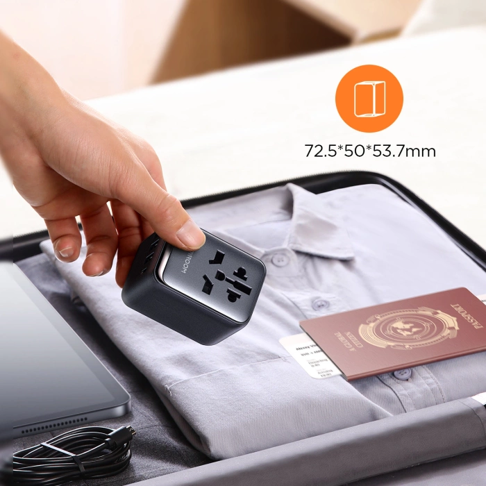 Adapter podróżny Joyroom JR-TCW01 uniwersalny 17W EU / US / UK / JP / AU / CN - czarny