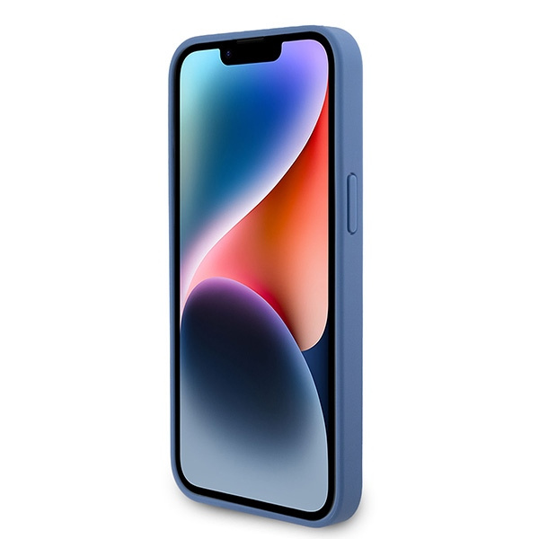 Etui Guess GUHCP15XP4TDPB iPhone 15 Pro Max 6.7" niebieski/blue hardcase Leather 4G Triangle Strass Case