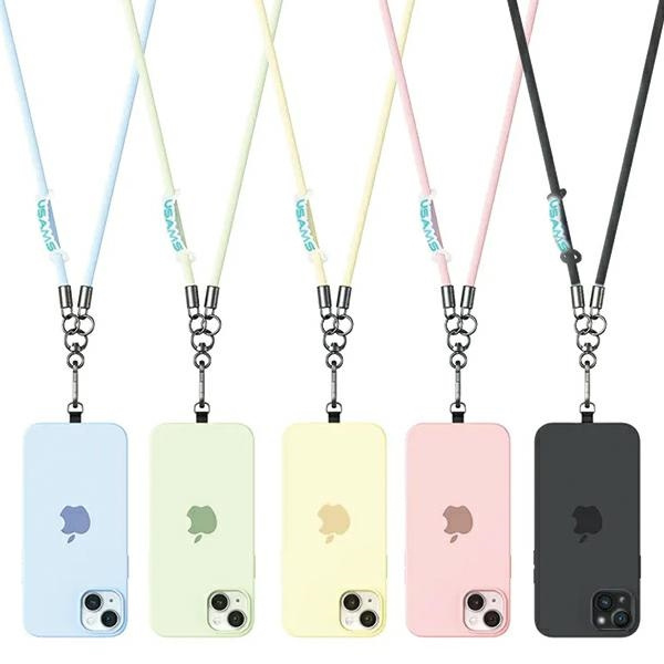 USAMS Uniwersalna smycz do telefonu 1,2m czarny/black ZB282GS01 (US-ZB282)