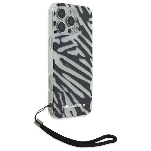 Etui Karl Lagerfeld iPhone 16 Pro Max 6.9" czarny/black hardcase IML Zebra Pattern & Cord