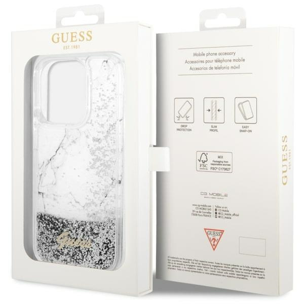 Etui Guess GUHCP14LLCSGSGH iPhone 14 Pro 6.1" biały/white hardcase Liquid Glitter Marble Case