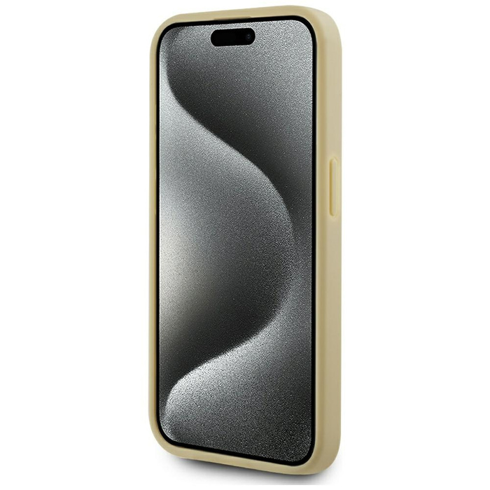 Etui Karl Lagerfeld Wrinkled Metal       Signature do iPhone 15 Pro złoty