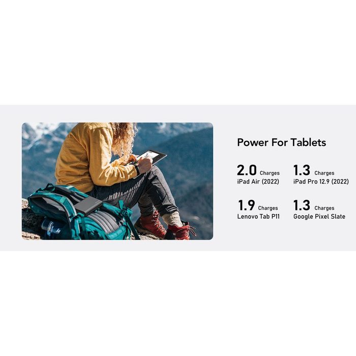 Powerbank Veger TCE130 (W2503) PD 130W 25000 mAh z wbudowanymi kablami Typ C / Lightning czarny 0INT