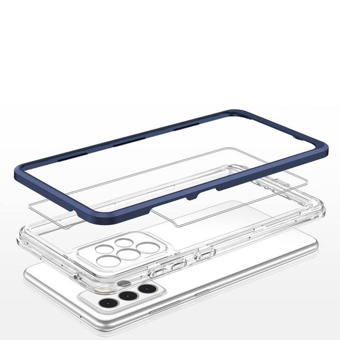 Etui Clear 3in1 etui do Samsung Galaxy A73 żelowy pokrowiec z ramką niebieski