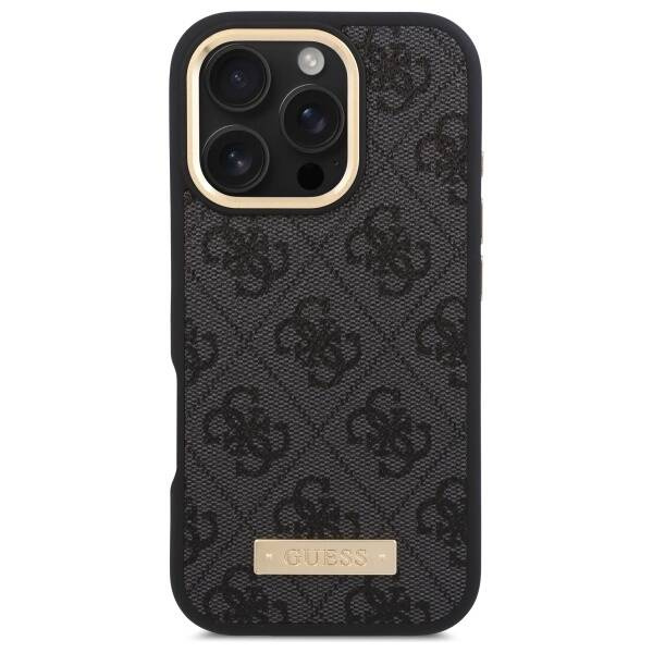 Etui Guess iPhone 16 Pro Max 6.9" czarny/black hardcase 4G Logo Plate MagSafe