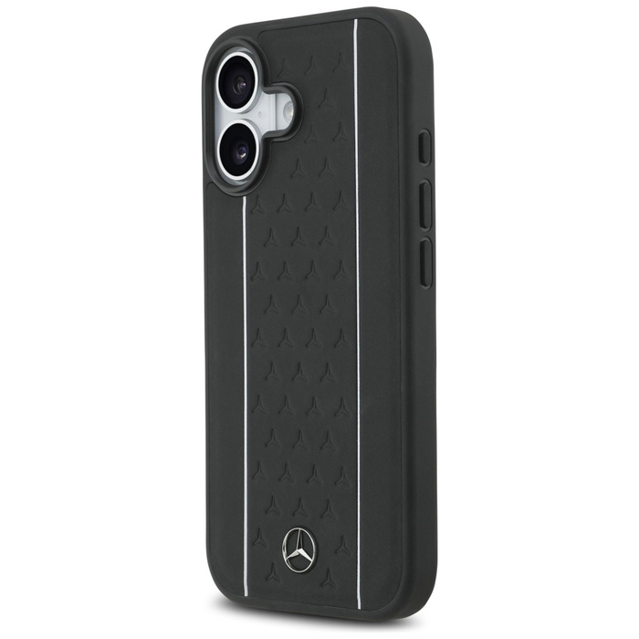 Etui Mercedes Leather Star Pattern       Stripes MagSafe do iPhone 17 czarny