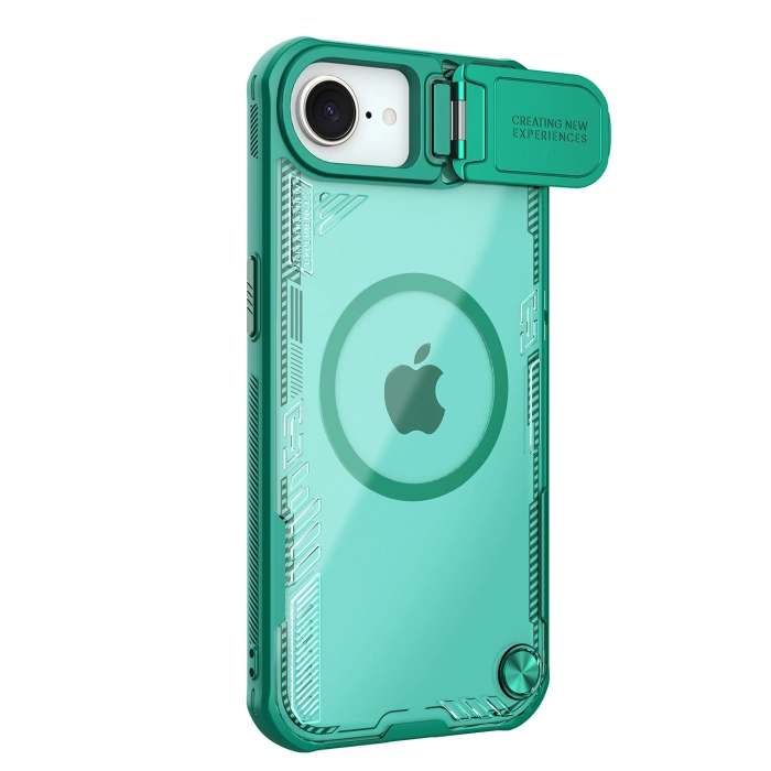 Etui Nillkin iPhone 16e Iceblade Prop Magnetic z osłoną na aparat i podstawką Zielone