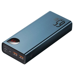 Baseus Adaman powerbank 2x USB / 1x USB Typ C / 1x micro USB 20000mAh 65W Quick Charge 4.0 Power Delivery niebieski (PPIMDA-E03)