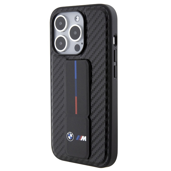 Etui Bmw Bmhcp15lgspcck Iphone 15 Pro 6.1" Czarny/black Hardcase Grip Stand Smooth & Carbon Case