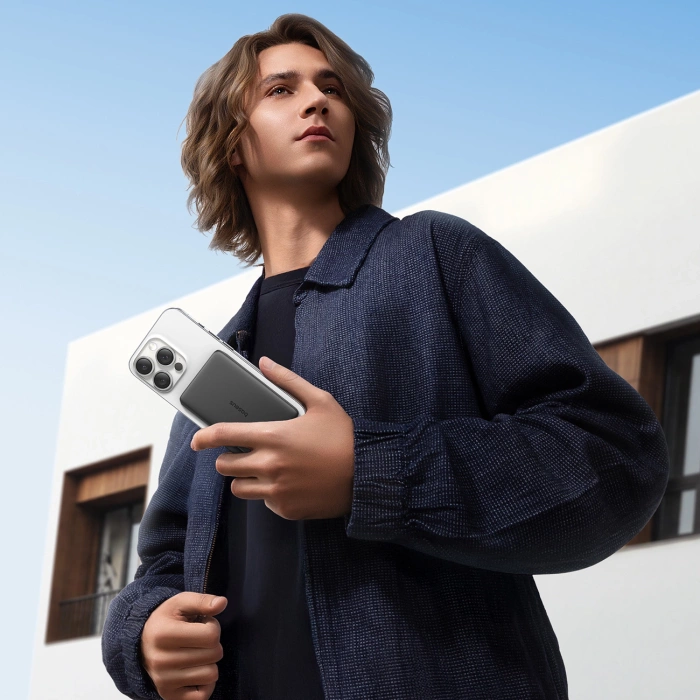 Powerbank Baseus PicoGo AM41 Ultra-Slim 5000mAh 20W kompatybilny z MagSafe z kablem Baseus Simple USB-C 60W 30cm - czarny