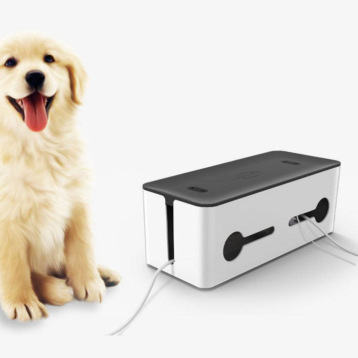 Ugreen organizer do kabli pudełko pojemnik na listwy L 42,5x17,5x15,5cm czarno-biały (LP110)