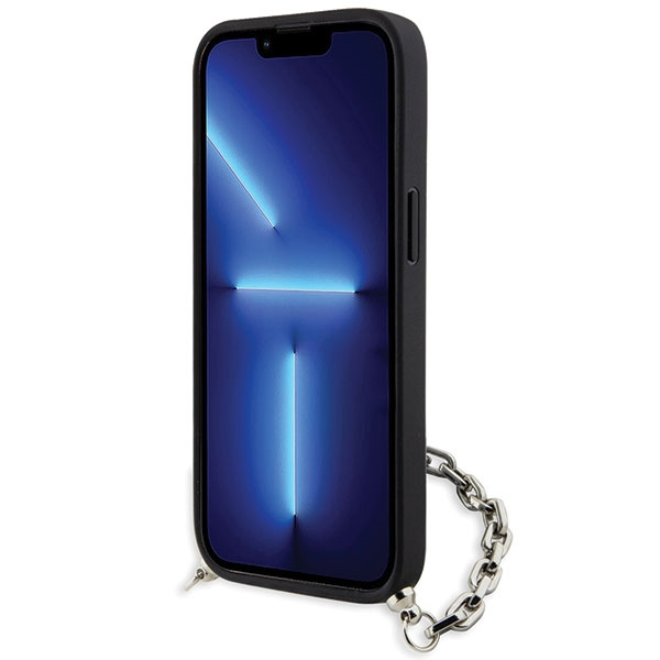 Etui Karl Lagerfeld KLHCP14SSACKLHPK iPhone 14 6.1" czarny/black hardcase Saffiano Monogram Chain Case