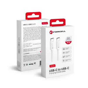 Kabel USB C do USB C Forcell F-Energy QC4.0 PD 3A 60W 0,5 m C338 biały