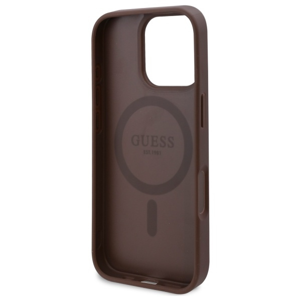 Guess GUHMP16LP4ROPEMCW iPhone 16 Pro     6.3" brązowy/brown hardcase 4G Flowers Print MagSafe