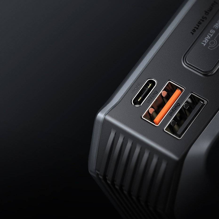 Baseus power bank Power Starter Jump Starter urządzenie rozruchowe booster 2000mAh 12V (2000A / 1000A) + kable krokodylki czarny (CGNL020001)