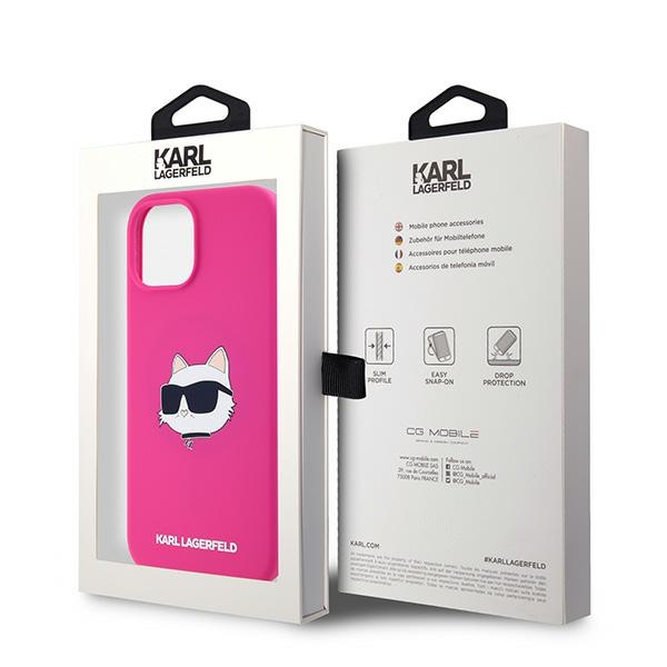 Etui Karl Lagerfeld KLHMP15MSCHPPLF iPhone 15 Plus / 14 Plus 6.7" różowy/fuschia hardcase Silicone Choupette Head MagSafe