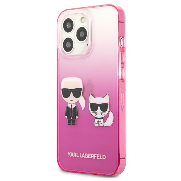 Etui KARL LAGERFELD Apple iPhone 13 Pro Gradient Ikonik Karl & Choupette Różowy Hardcase