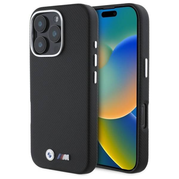 Etui BMW iPhone 16 Pro Max 6.9" czarny/black hardcase M Edition Kevlar wrapped metal