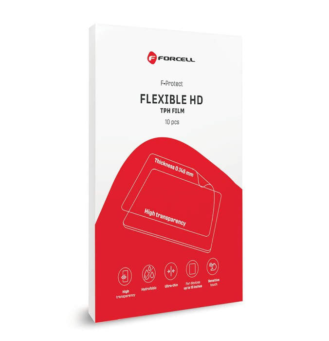 Folia do cięcia do plotera Forcell F-Protect Flexible TABLET HD dla tabletów do 13" 10 sztuk transparentnena