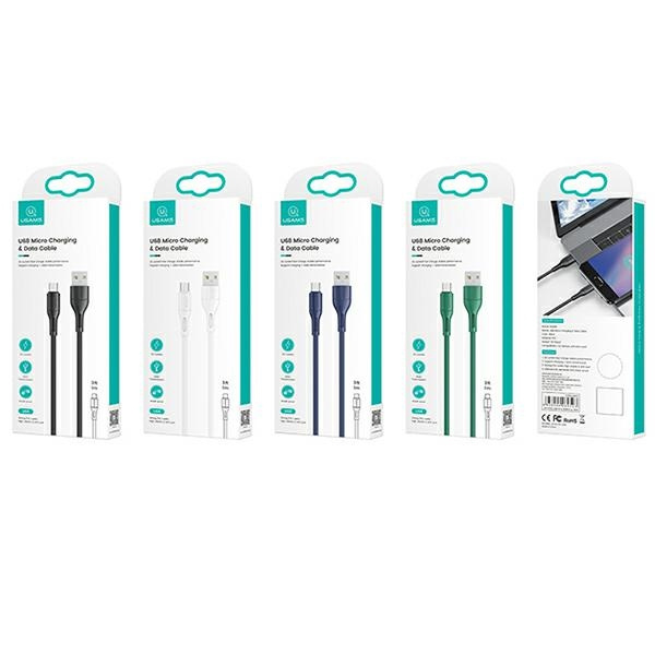 USAMS Kabel U68 microUSB 2A Fast Charge 1m zielony/green SJ502USB04 (US-SJ502)