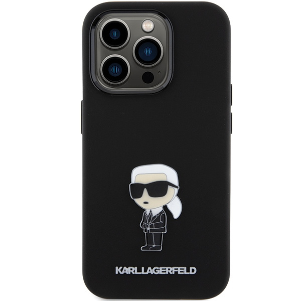 Etui Karl Lagerfeld KLHCP15LSMHKNPK iPhone 15 Pro 6.1" czarny/black Silicone Ikonik Metal Pin Case