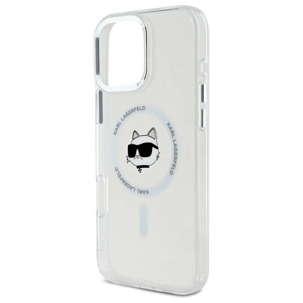 Etui Karl Lagerfeld iPhone 16 Pro Max 6.9" biały/white hardcase IML Metal Choupette Head MagSafe