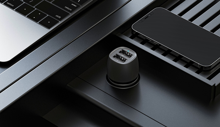 VEGER ładowarka samochodowa 2 x USB A 3,4A 17W CC316-2A czarna