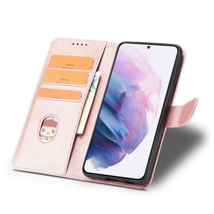 Magnet Case elegancki futerał etui pokrowiec z klapką i funkcją podstawki Samsung Galaxy S22+ (S22 Plus) różowy