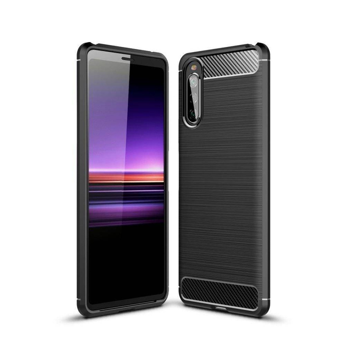 Etui TECH-PROTECT Tpucarbon Sony Xperia 10 II Black Czarne Case