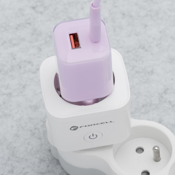 Inteligentne gniazdko 230V Forcell F-Energy EU02 z WiFi, programatorem i wsparciem dla Tuya / Amazon Alexa białe