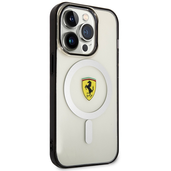 Etui Ferrari FEHMP14XURKT iPhone 14 Pro Max 6.7" przezroczysty/transparent hardcase Outline Magsafe Case