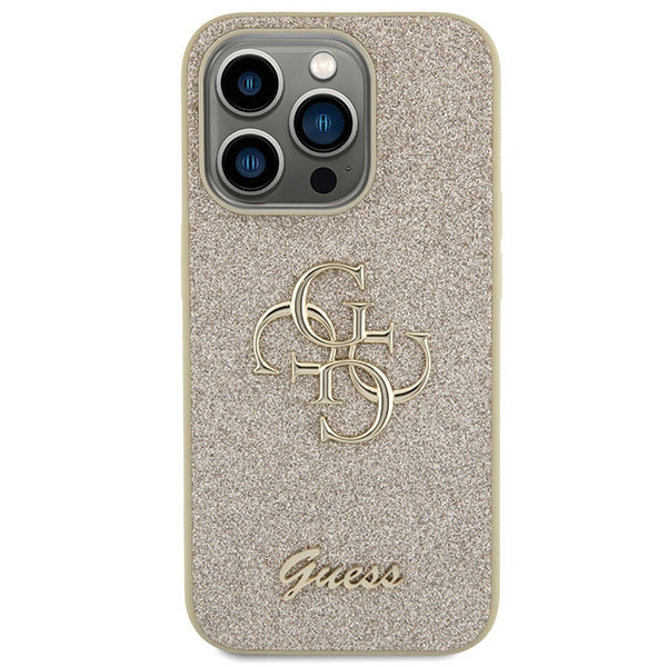 Etui Guess GUHCP15LHG4SGD iPhone 15 Pro 6.1" złoty/gold hardcase Glitter Script Big 4G Case