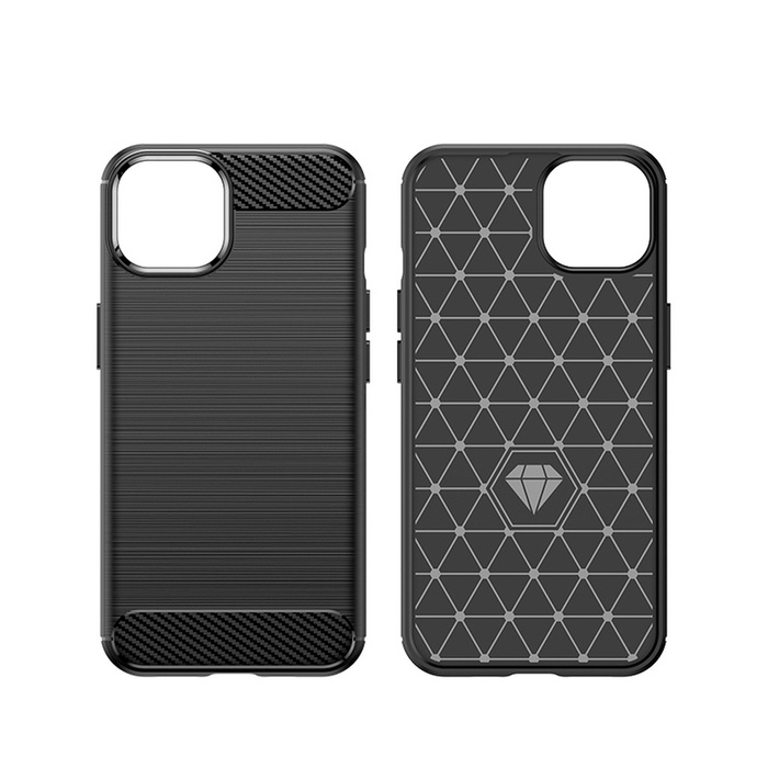 Carbon Case etui iPhone 14 Plus elastyczny żelowy pokrowiec na tył plecki czarny