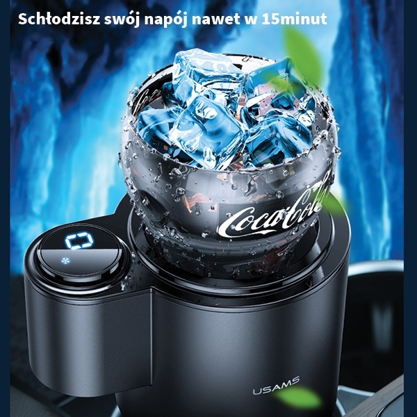 Samochodowy Podgrzewacz Schładzacz USAMS Do Napojów Czarny
