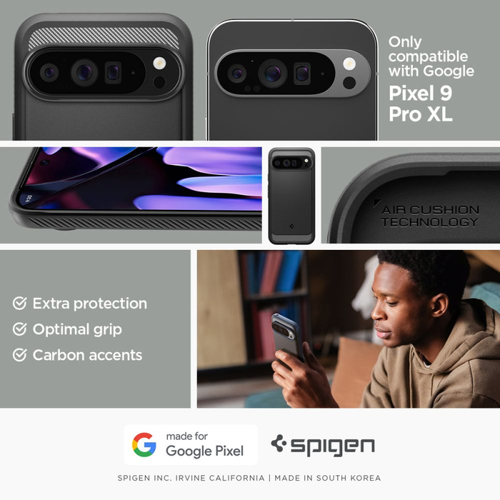 Etui SPIGEN RUGGED ARMOR GOOGLE PIXEL 9 PRO XL MATTE BLACK