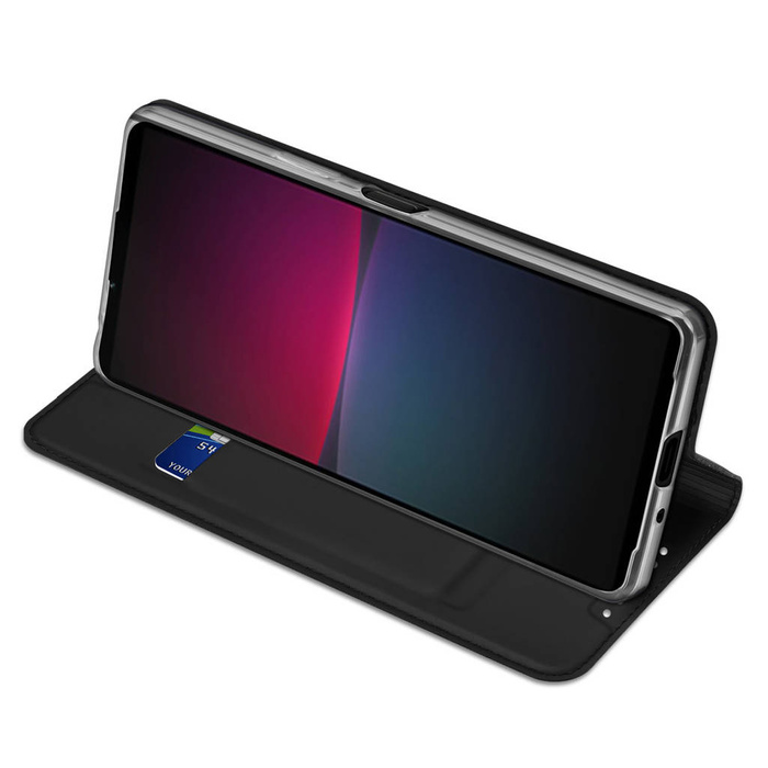Etui Dux Ducis Skin Pro etui do Sony Xperia 10 V pokrowiec z klapką portfel na kartę podstawka czarne Case