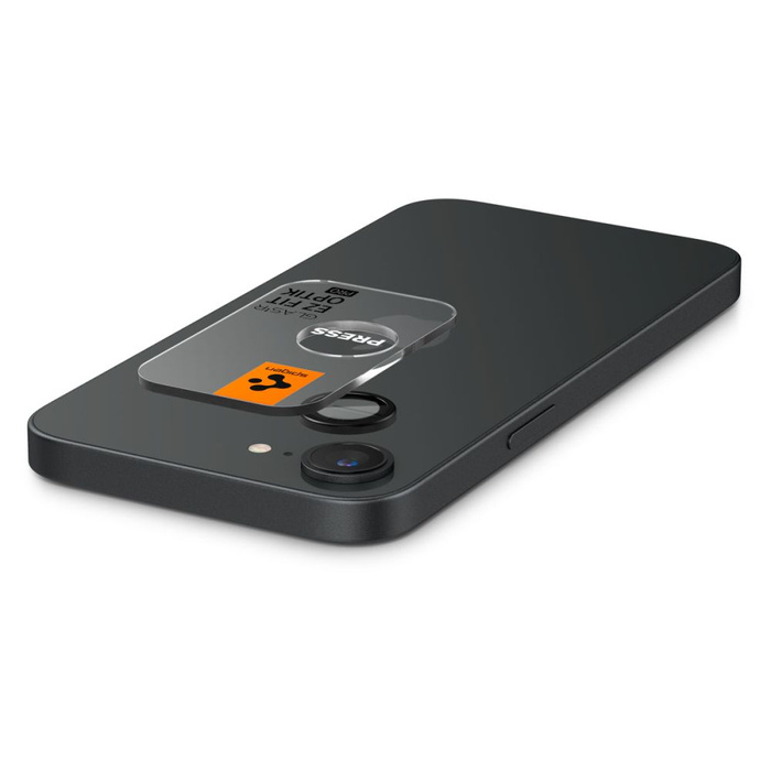OSŁONA APARATU SPIGEN IPHONE 16E OPTIK PRO GLAS.TR ”EZ FIT” CAMERA PROTECTOR 2-PACK CZARNA