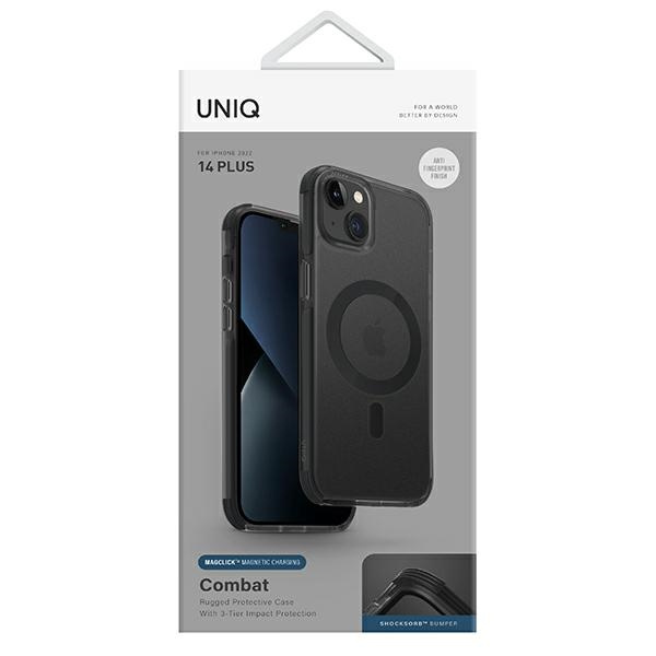 UNIQ etui Combat iPhone 14 Plus 6,7" Magclick Charging czarny/concrete charcoal