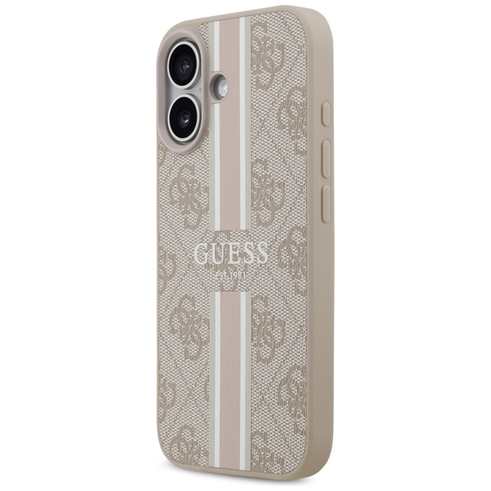 Etui Guess 4G Printed Stripes MagSafe do iPhone 17 różowy