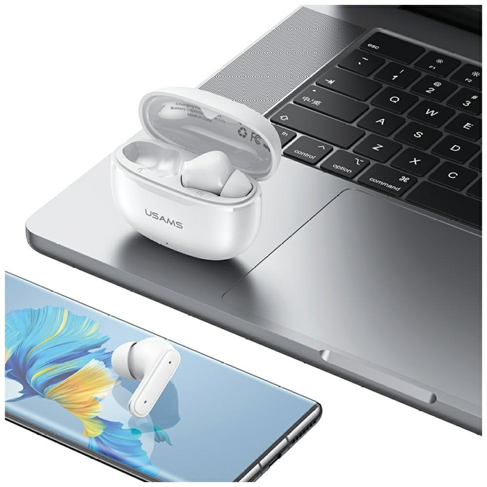 Słuchawki TWS USAMS E05 Bluetooth 6.0    bezprzewodowe biały