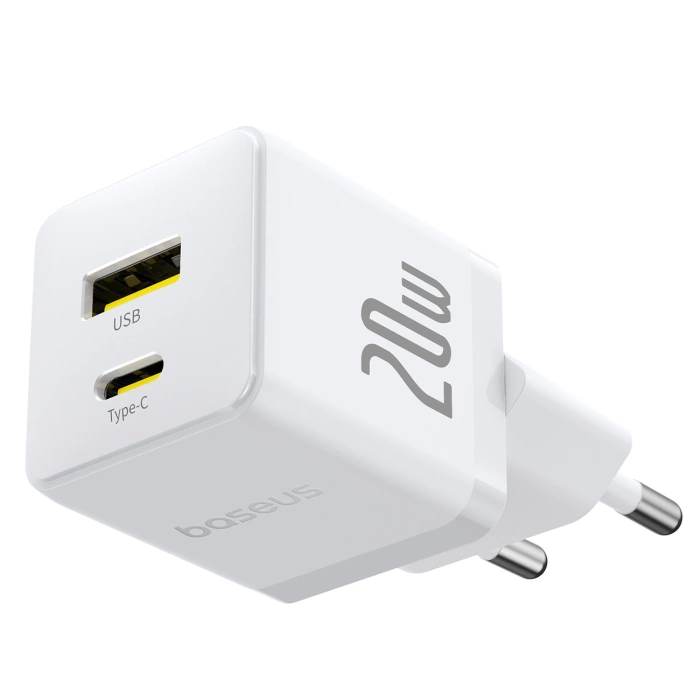 Ładowarka sieciowa Baseus Palm 20W USB-C USB-A - biała