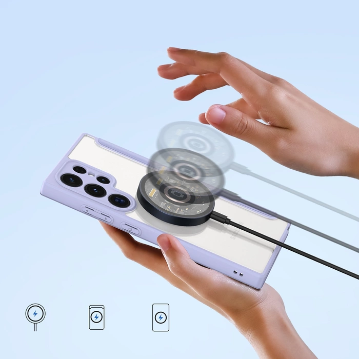 Etui Dux Ducis Skin X Pro do Samsung Galaxy S24 Ultra z magnetycznym ringiem i klapką - fioletowe