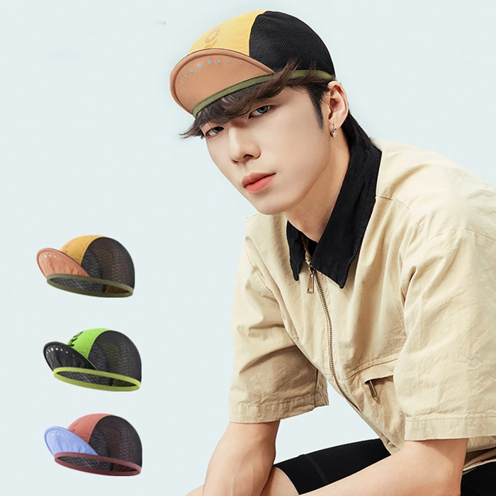 Czapka kolarska Rockbros rowerowa z daszkiem, pod kask - żółta