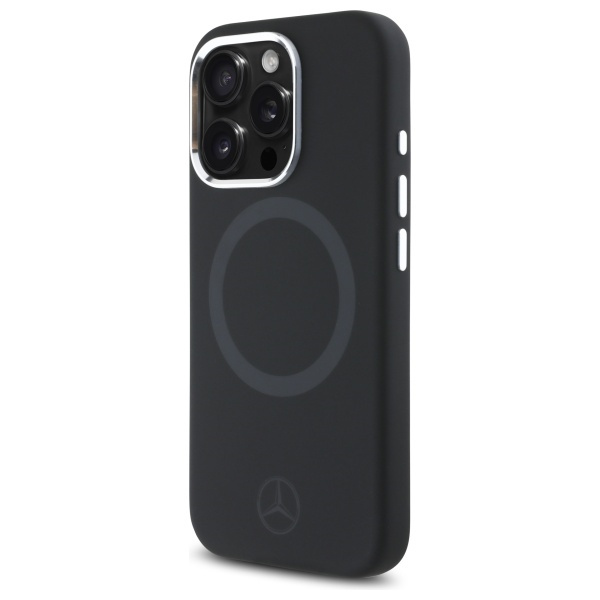 Etui Mercedes iPhone 16 Pro Max 6.9" czarny/black hardcase Silicone Tonal Logo MagSafe