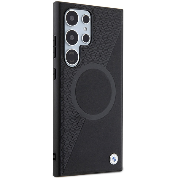 Etui BMW BMHMS24L23RTPK Samsung Galaxy S24 Ultra S928 czarny/black hardcase Signature Leather Half Textured & Circle MagSafe Case