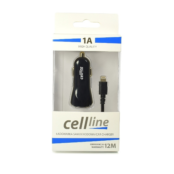 Cellline Ład. sam. 1xUSB + lightning 1Aczarna/black iPhone 6
