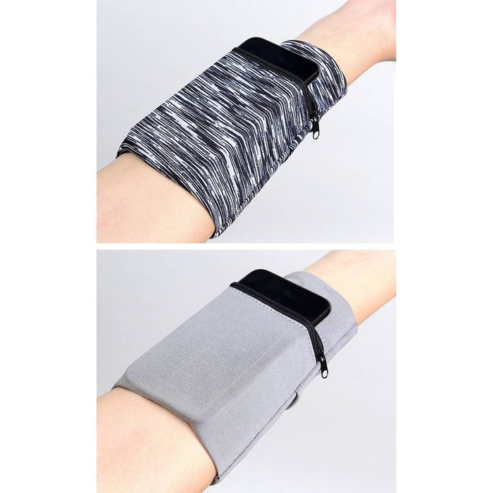 Materiałowa opaska armband na ramię do biegania fitness brązowy