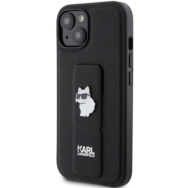 Etui Karl Lagerfeld KLHCP15MGSACHPK iPhone 15 Plus 6.7" czarny/black hardcase Gripstand Saffiano Choupette Pins Case
