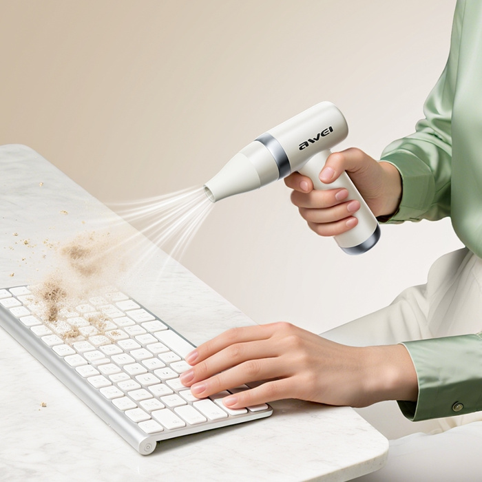 Wielofunkcyjny wiatrak AWEI F40 3w1      3300mAh biały